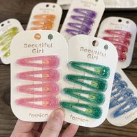 Water Droplets Solid Color Arylic Sequins Hair Clip 4 Pieces main image 1