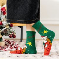 Women's Fashion Christmas Tree Santa Claus Coral Fleece Crew Socks 1 Set main image 5