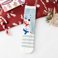 Women's Fashion Christmas Tree Santa Claus Coral Fleece Crew Socks 1 Set sku image 2