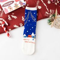 Women's Fashion Christmas Tree Santa Claus Coral Fleece Crew Socks 1 Set sku image 7