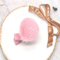 Fashion Solid Color Cloth Pom Poms Hair Clip 1 Piece main image 3