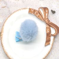 Fashion Solid Color Cloth Pom Poms Hair Clip 1 Piece main image 2