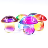 Cute Creative 2-inch Crystal Carved Plating Mushroom Plaything Home Decoration  Crafts main image 1