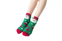 Women's Cute Santa Claus Christmas Socks Polyester Patchwork Crew Socks 1 Set main image 4