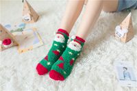 Women's Cute Santa Claus Christmas Socks Polyester Patchwork Crew Socks 1 Set sku image 22