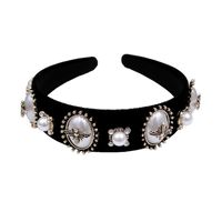 Fashion Flower Bee Alloy Cloth Inlay Artificial Pearls Rhinestones Hair Band 1 Piece main image 3