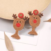 Cute Elk Seed Bead Christmas Women's Earrings 1 Pair main image 4