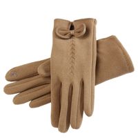 Frau Elegant Einfarbig Bogenknoten Baumwolle Flanell Handschuhe 1 Paar main image 2