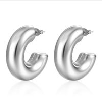 1 Pair Fashion Solid Color Plating Stainless Steel Gold Plated Earrings sku image 21