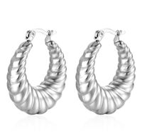 1 Pair Fashion Solid Color Plating Stainless Steel Gold Plated Earrings sku image 3