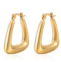 1 Pair Fashion Solid Color Plating Stainless Steel Gold Plated Earrings sku image 26