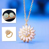 Titanium Steel Simple Style Fashion Plating Flowers Flower Zircon Necklace main image 1