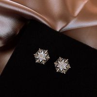 Fashion Snowflake Alloy Inlay Rhinestones Women's Ear Studs 1 Pair main image 6