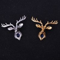 Fashion Elk Alloy Plating Inlay Artificial Gemstones Unisex Brooches main image 6