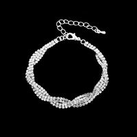 Moda Borla Cobre En Capas Enchapado Diamante De Imitación Pulsera Aretes Collar sku image 1