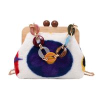 Women's Small Autumn&winter Plush Geometric Fashion Square Clamp Handbag sku image 3