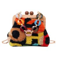 Women's Small Autumn&winter Plush Geometric Fashion Square Clamp Handbag sku image 2