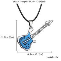 Simple Style Musical Instrument Stainless Steel Inlay Zircon Pendant Necklace 1 Piece main image 6