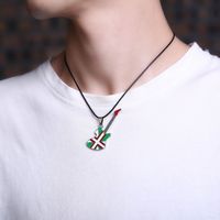 Simple Style Musical Instrument Stainless Steel Inlay Zircon Pendant Necklace 1 Piece main image 3