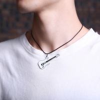 Simple Style Musical Instrument Stainless Steel Inlay Zircon Pendant Necklace 1 Piece main image 5