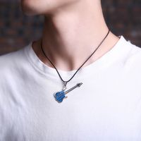Simple Style Musical Instrument Stainless Steel Inlay Zircon Pendant Necklace 1 Piece main image 1