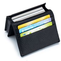 Unisex Solid Color Leather Flip Cover Card Holders main image 1