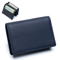 Unisex Solid Color Leather Flip Cover Card Holders sku image 6