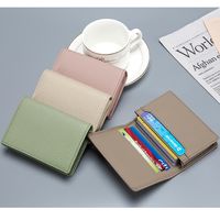 Unisex Solid Color Leather Flip Cover Card Holders main image 3