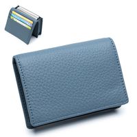 Unisex Solid Color Leather Flip Cover Card Holders sku image 7