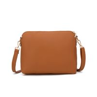 Unisex Medium Pu Leather Solid Color Vintage Style Square Zipper Crossbody Bag main image 4