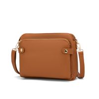 Unisex Medium Pu Leather Solid Color Vintage Style Square Zipper Crossbody Bag sku image 9