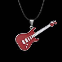 Simple Style Musical Instrument Stainless Steel Inlay Zircon Pendant Necklace 1 Piece sku image 1