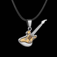 Simple Style Musical Instrument Stainless Steel Inlay Zircon Pendant Necklace 1 Piece sku image 5