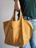 Women's Large Autumn&winter Pu Leather Solid Color Vintage Style Bucket Open Tote Bag main image 5