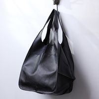 Women's Large Autumn&winter Pu Leather Solid Color Vintage Style Bucket Open Tote Bag sku image 10