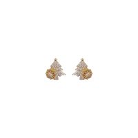 Retro Snowflake Copper Inlay Zircon Earrings 1 Pair main image 6
