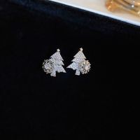 Retro Snowflake Copper Inlay Zircon Earrings 1 Pair sku image 7