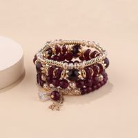 Retro Geometric Color Block Beaded Alloy Glass Tassel Women's Bracelets sku image 5