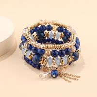 Retro Geometric Color Block Beaded Alloy Glass Tassel Women's Bracelets sku image 9