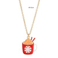 Cute Cup Bow Knot Snowflake Alloy Enamel Christmas Women's Earrings Necklace sku image 1