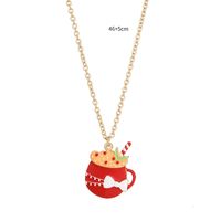 Cute Cup Bow Knot Snowflake Alloy Enamel Christmas Women's Earrings Necklace sku image 2