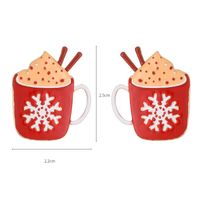Cute Cup Bow Knot Snowflake Alloy Enamel Christmas Women's Earrings Necklace sku image 3