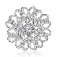 Fashion Snowflake Alloy Hollow Out Inlay Rhinestones Women's Brooches 1 Piece main image 2