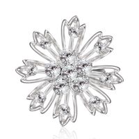 Fashion Snowflake Alloy Hollow Out Inlay Rhinestones Women's Brooches 1 Piece sku image 1