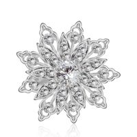 Fashion Snowflake Alloy Hollow Out Inlay Rhinestones Women's Brooches 1 Piece sku image 2