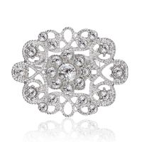 Fashion Snowflake Alloy Hollow Out Inlay Rhinestones Women's Brooches 1 Piece sku image 3