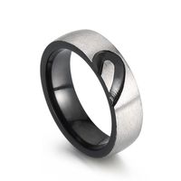 Romantic Heart Shape Titanium Steel Plating Inlay Rhinestones Rings main image 8