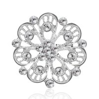 Moda Copo De Nieve Aleación Ahuecar Embutido Diamantes De Imitación Mujeres Broches 1 Pieza sku image 4