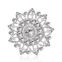Moda Copo De Nieve Aleación Ahuecar Embutido Diamantes De Imitación Mujeres Broches 1 Pieza sku image 5