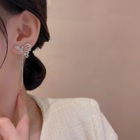 Fashion Butterfly Alloy Tassel Plating Inlay Rhinestones Women's Drop Earrings 1 Pair main image 5